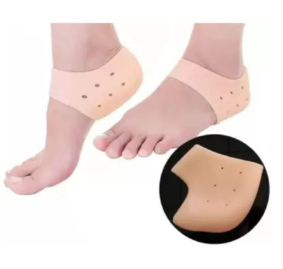 qinpin Men's and Women's Silicone Anti-Dry Soft Heel Crack Protective Sock Heel Support-picture-41