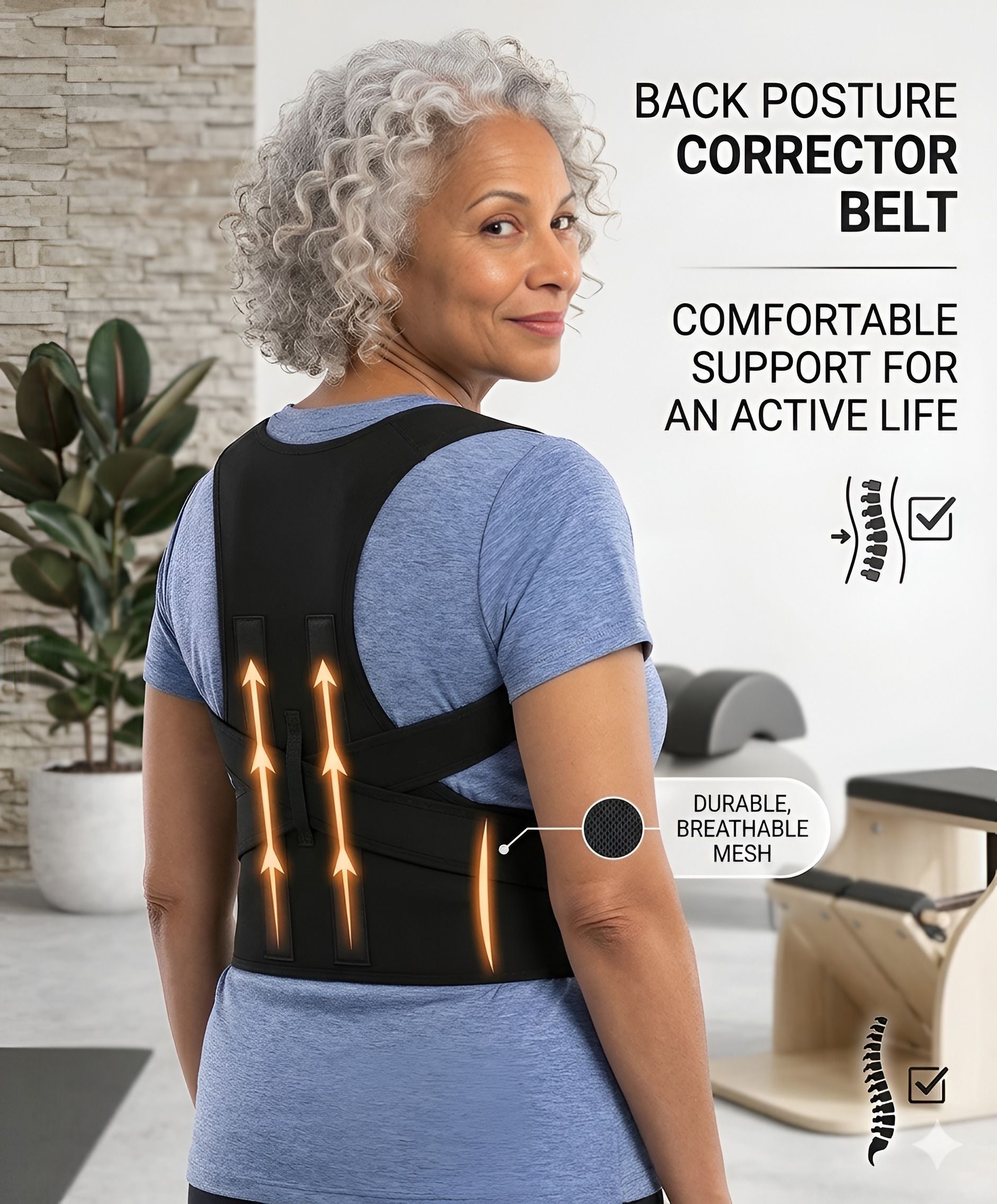 Posture corrector for Unisex|Back Support Belt for Pain Relief|Improved Posture| Posture Corrector-image-31
