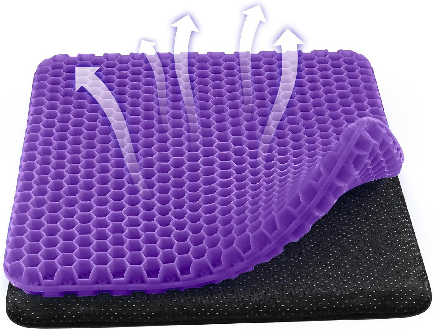 glixon Double Thick Gel Seat Cushion for Office Chair Car & Wheelchair Back / Lumbar Support-picture-22
