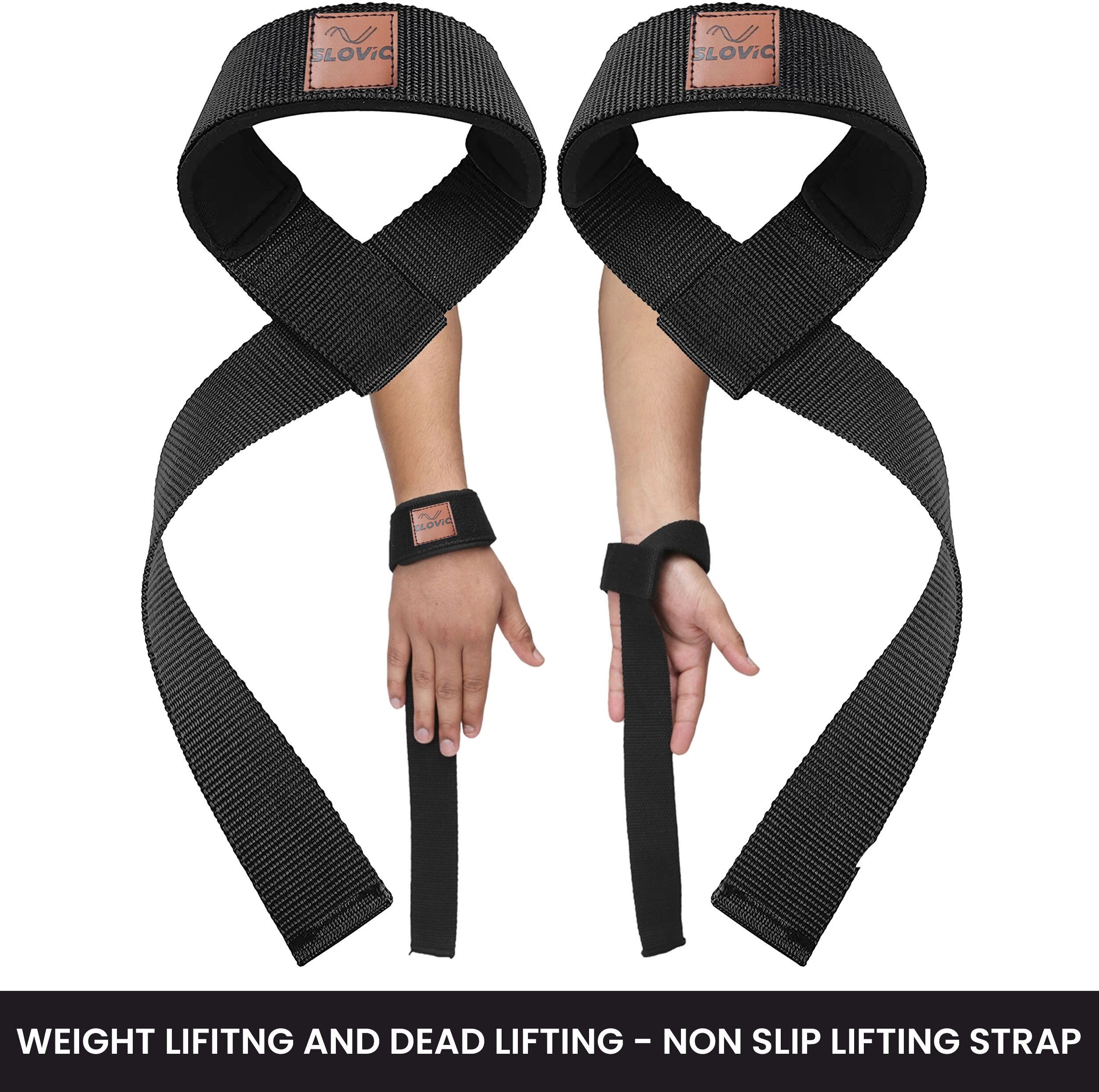 Weightlifting Straps with Padded Support For Deadlifts & Weightlifting|Non-Slip Wrist Support-image-0