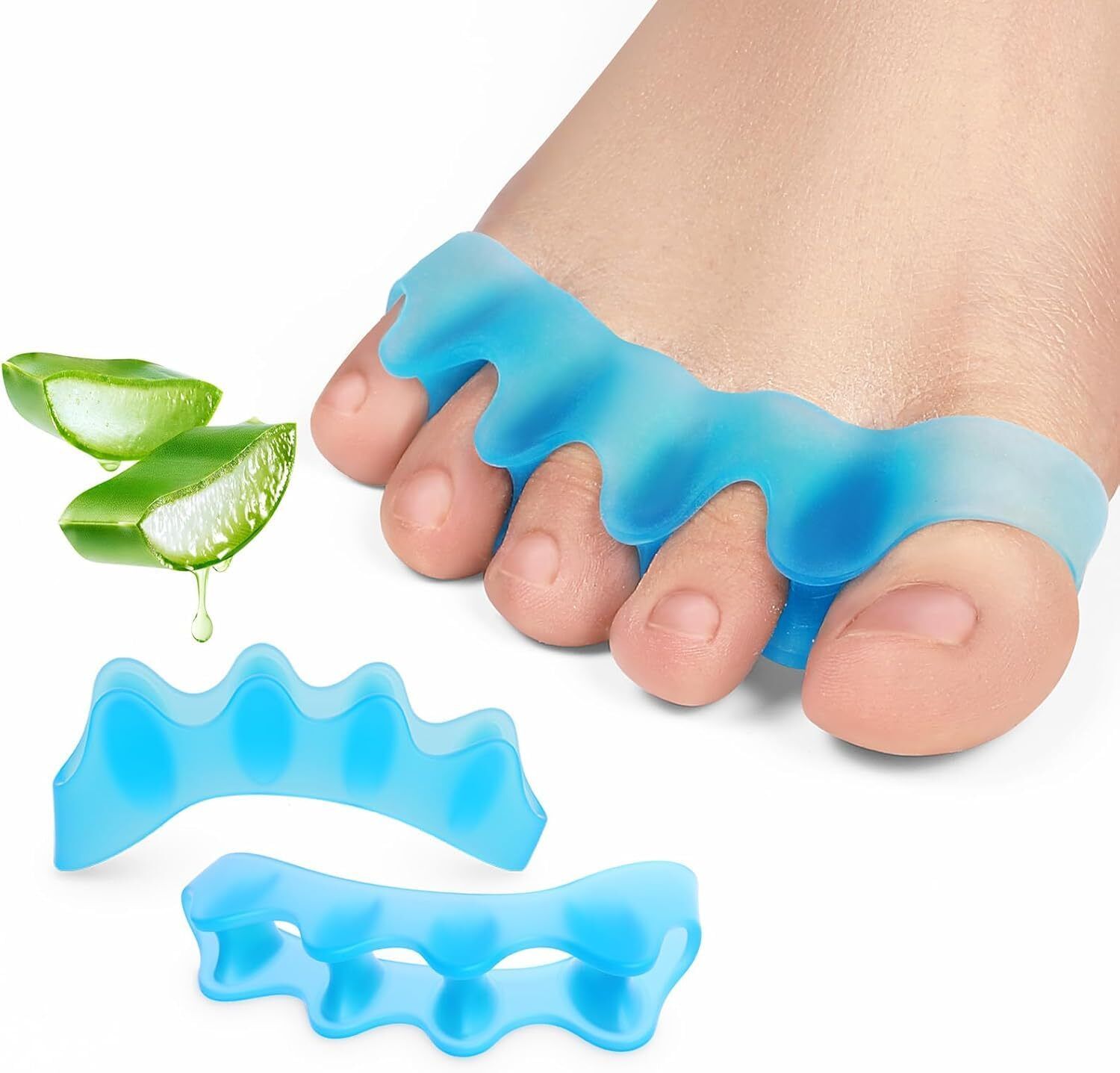 ap enterprise Toe Bunion Corrector 5 Holes Silicone Toe Straightener Pain Relief Blue-picture-32