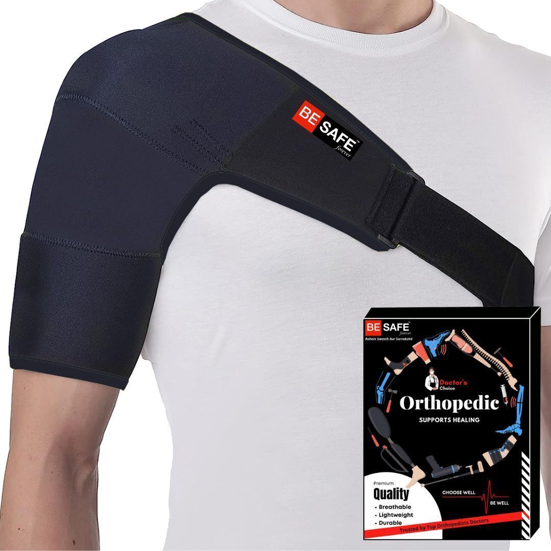 Shoulder Support Sling Wrap, Shoulder Immobilizer Belt, Black, Left/Right Shoulder Support-image-11