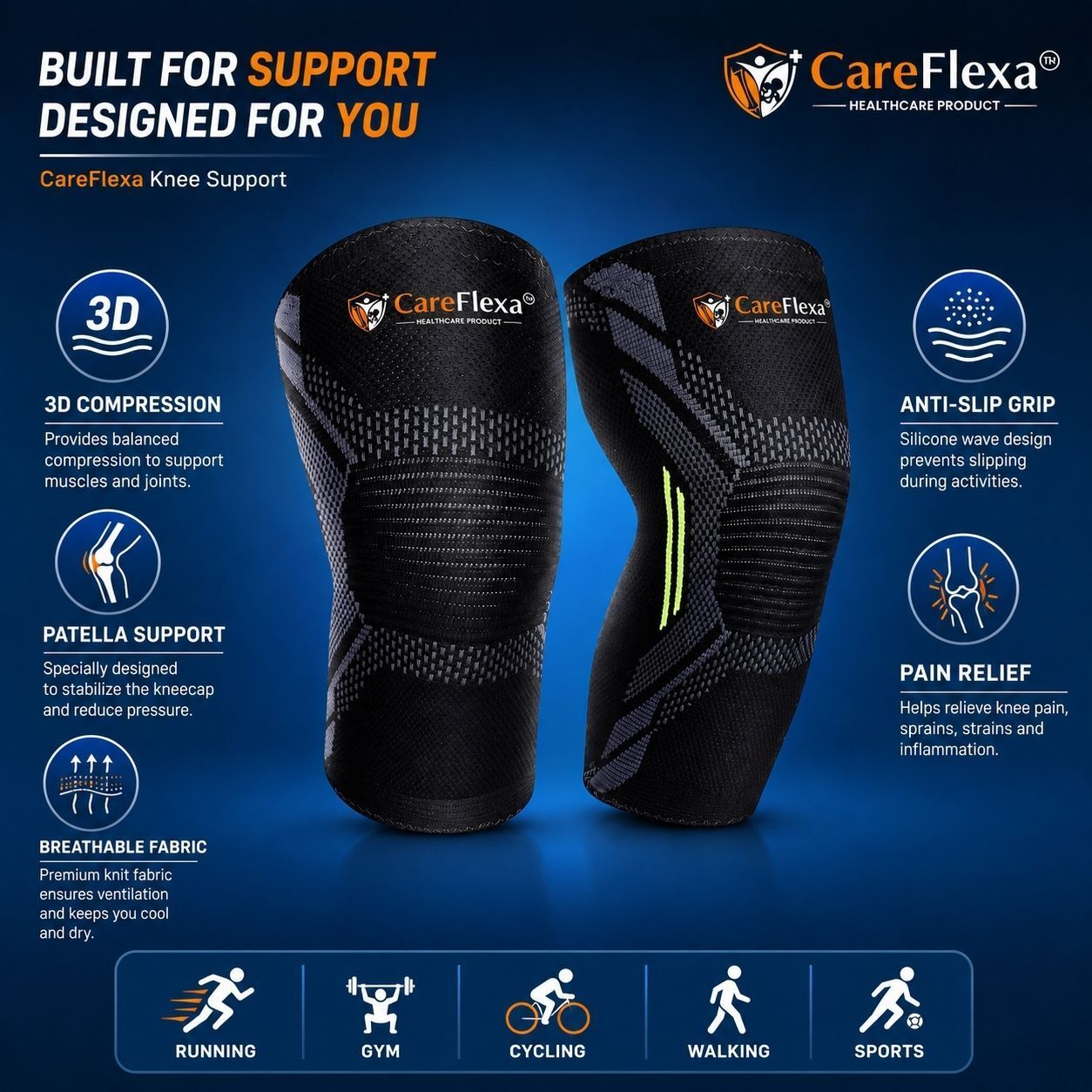 ComfortFit 3D Compression Knee Cap Knee Support-image-45