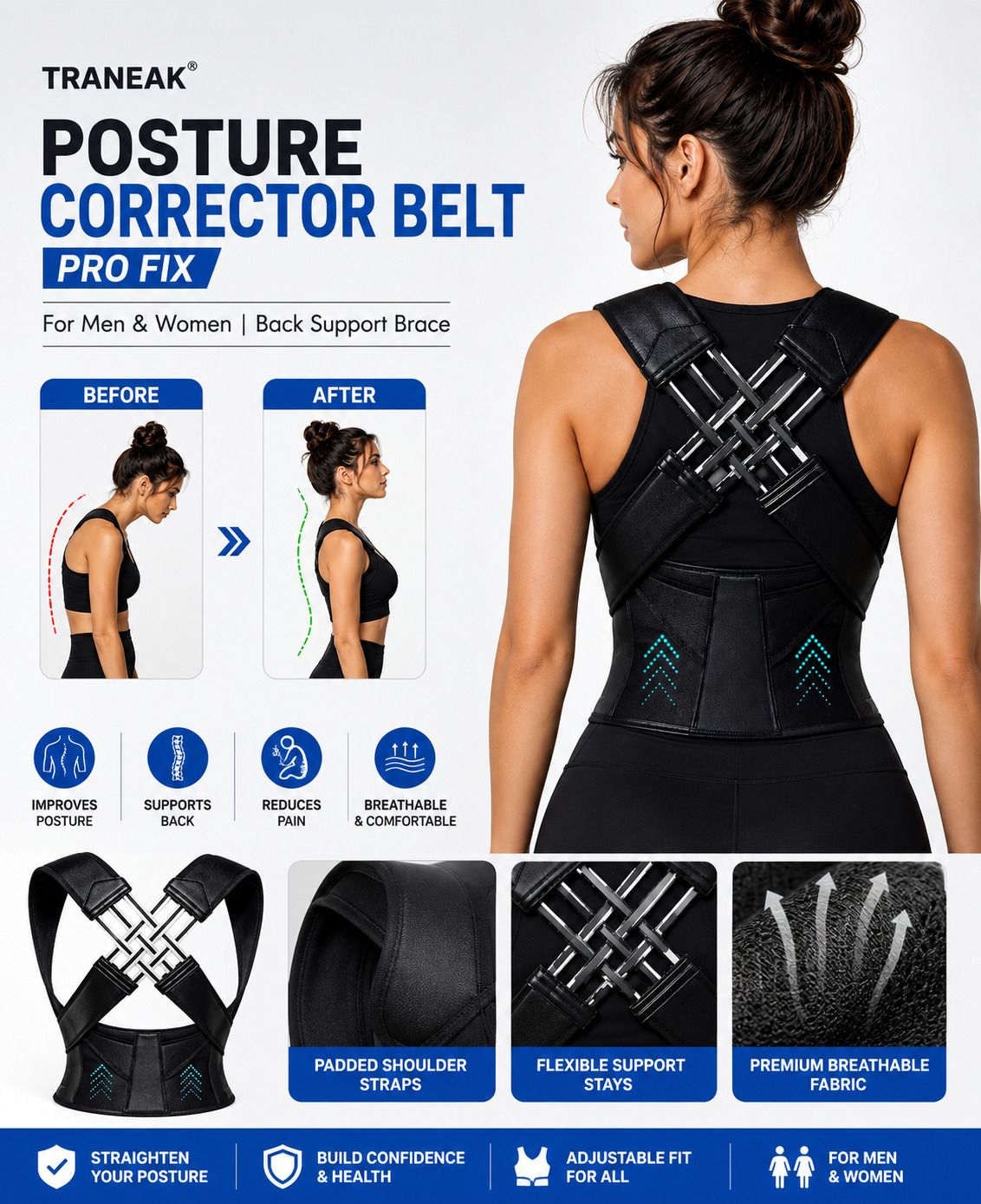 Posture Corrector Belt Pro for Men & Women Adjustable Back Posture Corrector-image-18