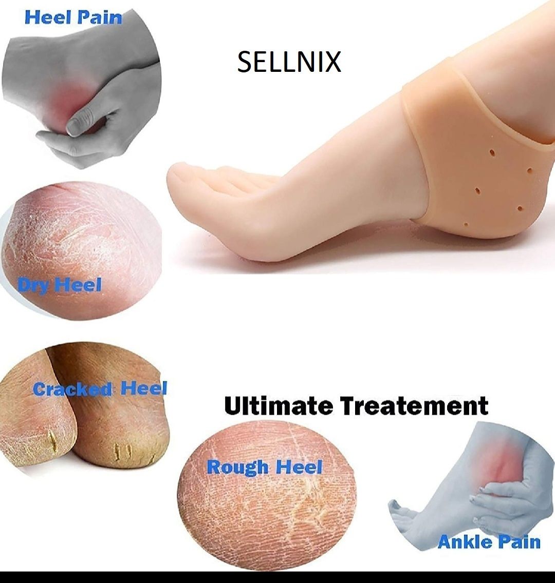 sellnix Heel Pain Relief Cracked Repair Foot Care Pad and Heel Socks Combo Heel Support Foot Support-picture-39