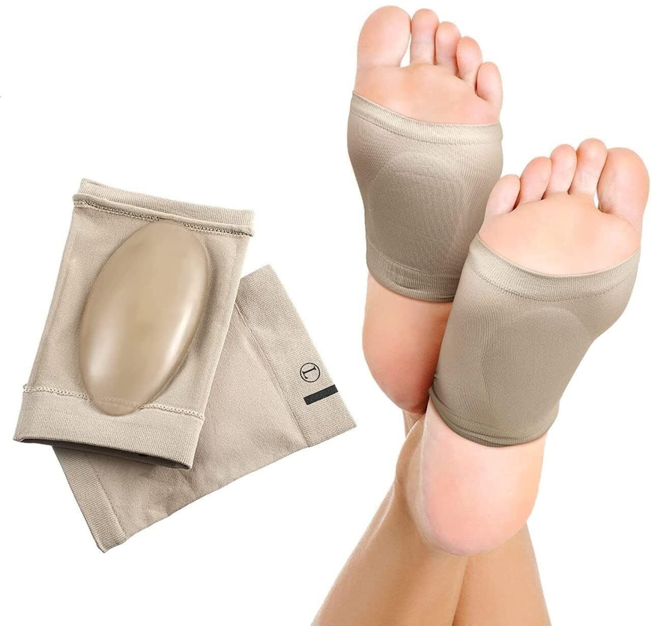 ofbosmi Gel Foot Arch Support Sleeves | 1 Pair Beige | Compression Arch Support Pads Heel Support-picture-5