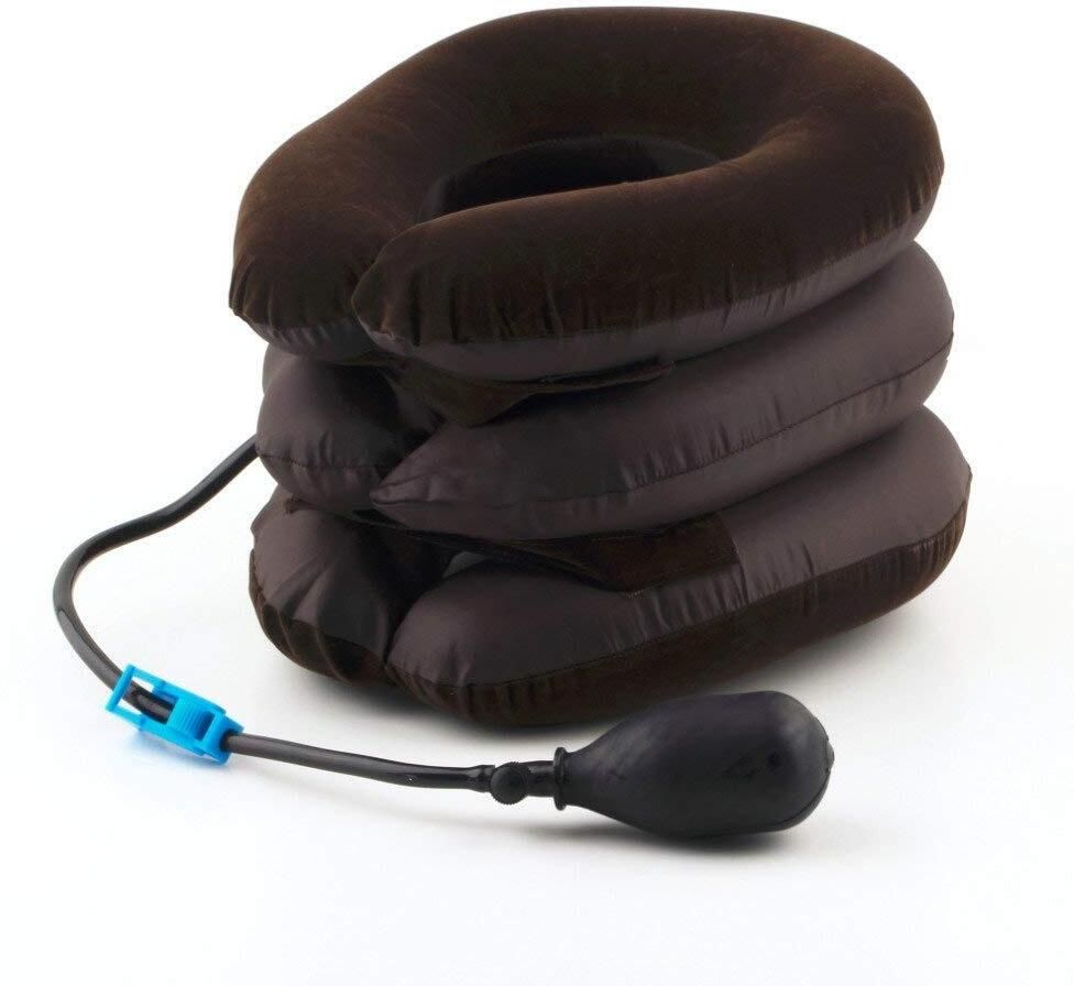 3 Layer Cervical Neck Stretcher Pain Relief Traction Relaxer Brown Neck Support-image-26