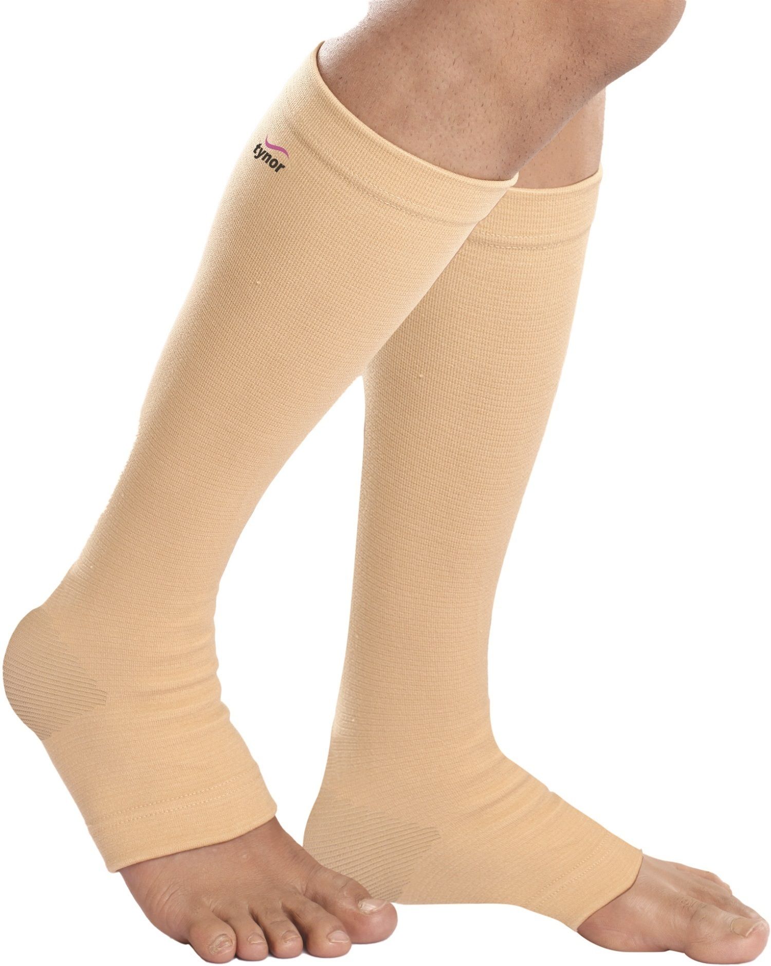 Compression Stocking Below Knee Classic, Beige, Large, Pack of 2 Knee Support-image-36