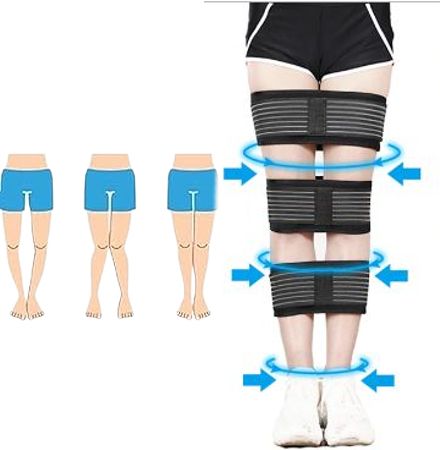 Bow Leg Correction Belt Men Women o/x Legs Posture Correction Belt(XL,black) Knee Support-image-0