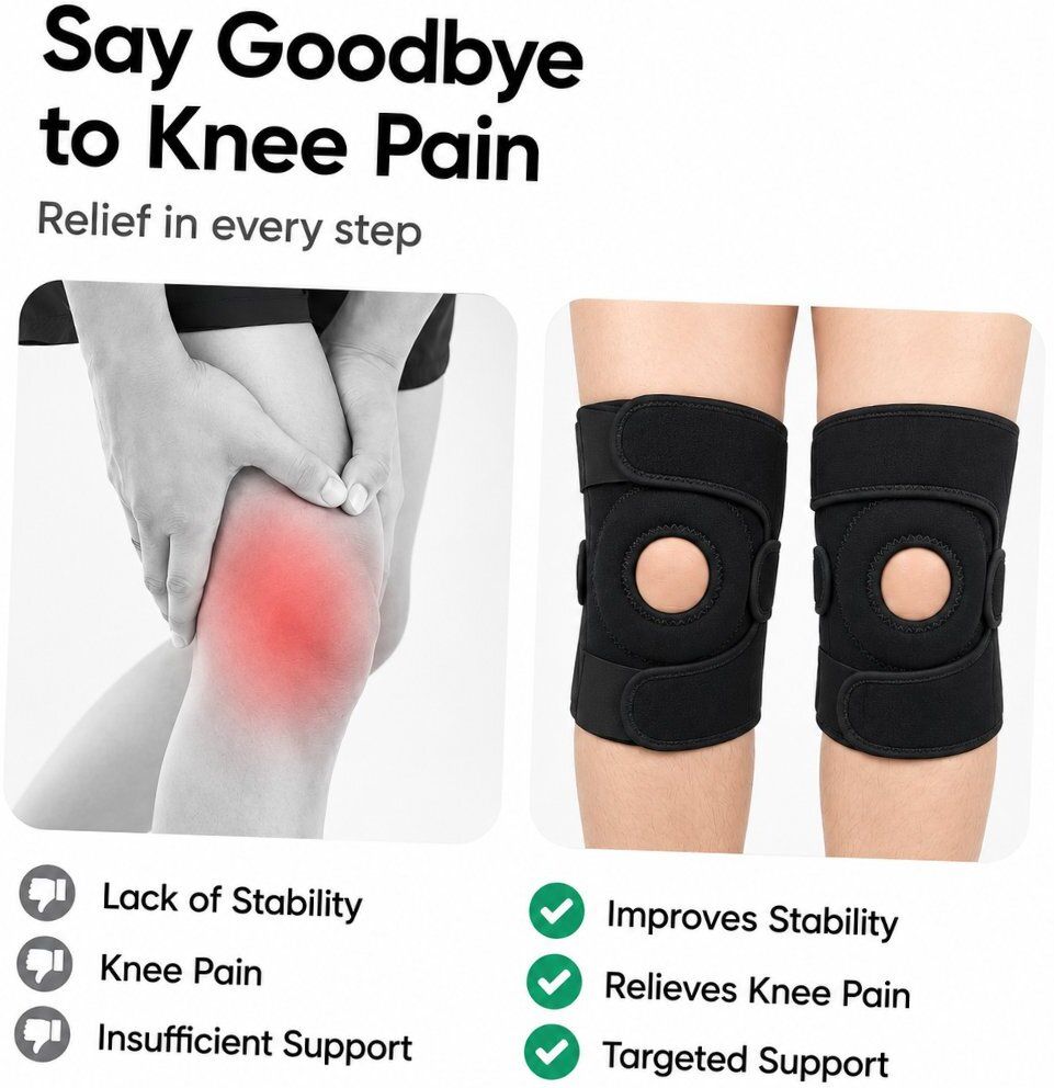 1 Pair Neoprene Adjustable Knee Support for Men Women Workout Black Calf Support-image-14