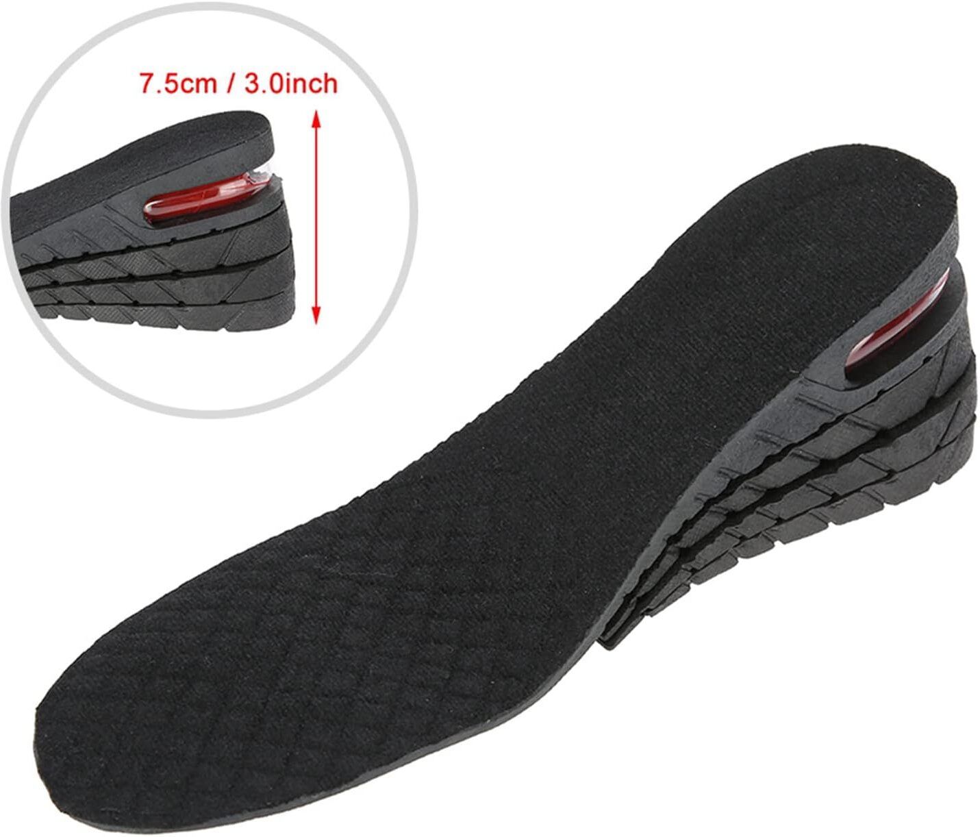 3inch Height Increase Insoles Heel Lift Taller Shoe Pad Inserts 3 layer Insole-image-23