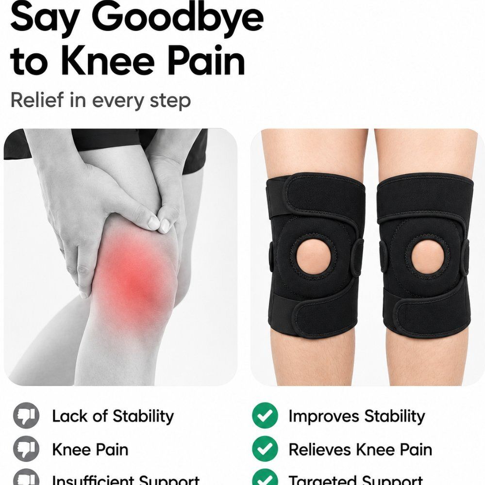 1 Pair Neoprene Flexible Knee Brace for Men Women Training Black Calf Support-image-28