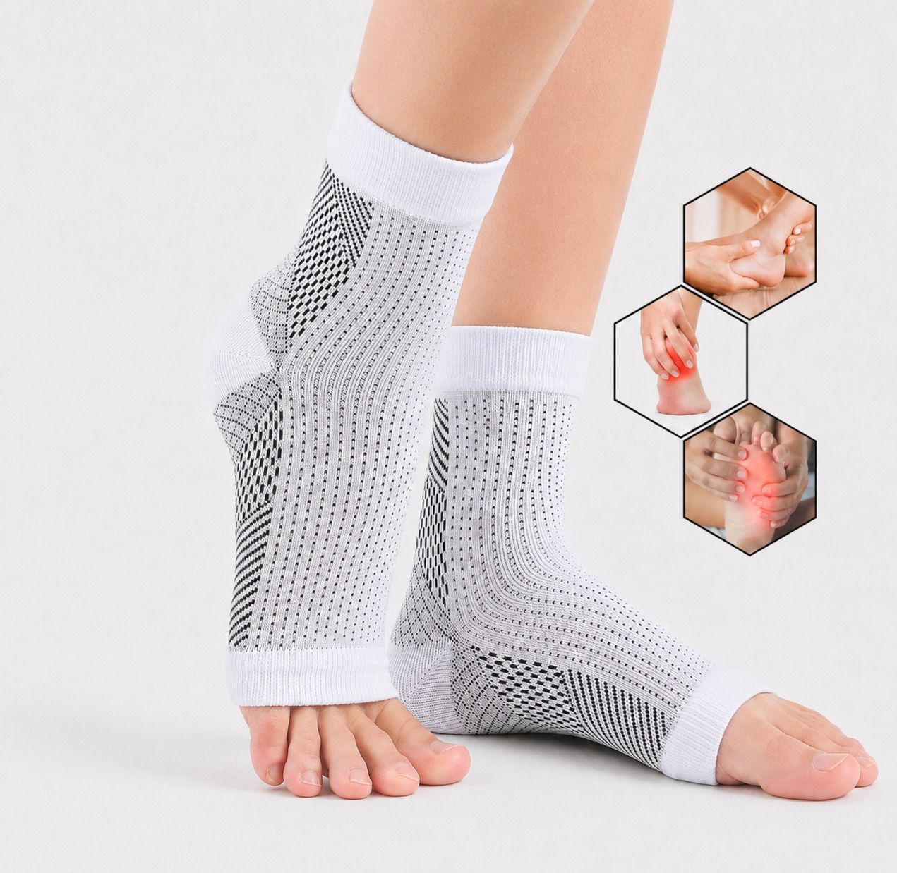 Neuropathy Sock I Non-Toxic Orthopedic Neuro Socks I Open Toe Foot Sleeves Ankle Support-image-44