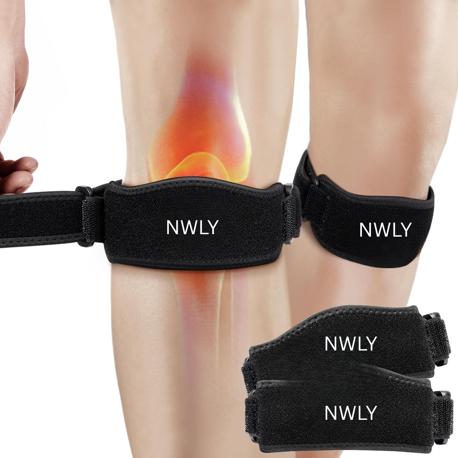 Knee Pain Relief & Patella Stabilizer Knee Strap Brace Support for sports Knee Support-image-33