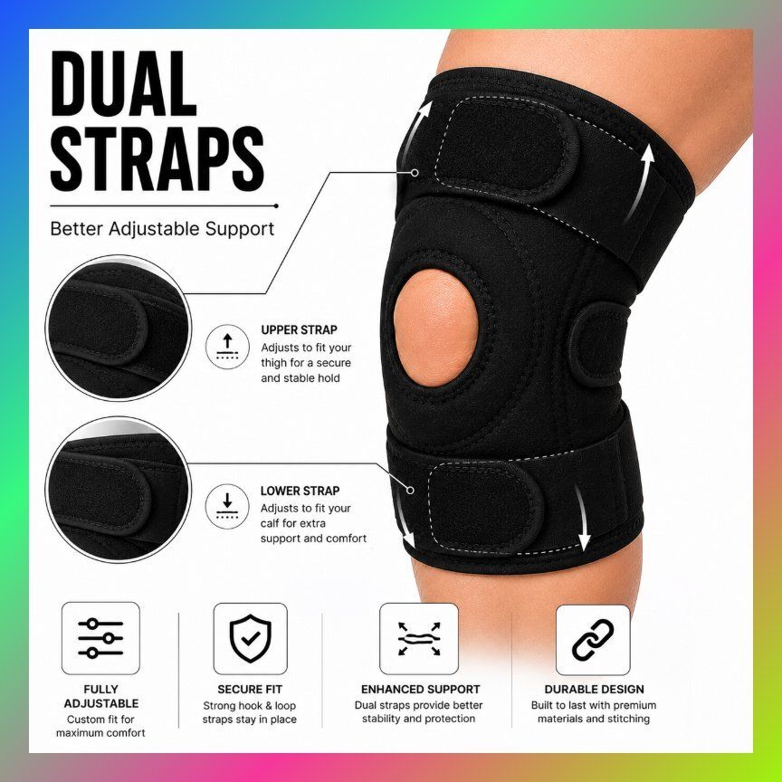 1 Pair Neoprene Flexible Knee Brace for Men Women Walking Black Calf Support-image-24