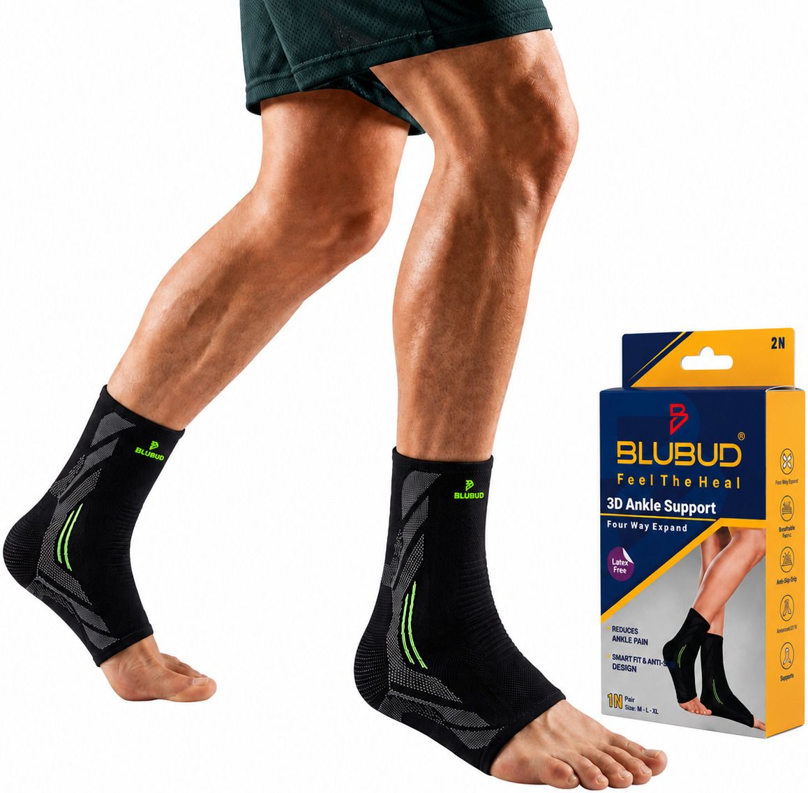 blubud 3D Ankle Compression Sleeve for Men & Women, Heel Pain & Ankle Support Ankle Support-picture-26