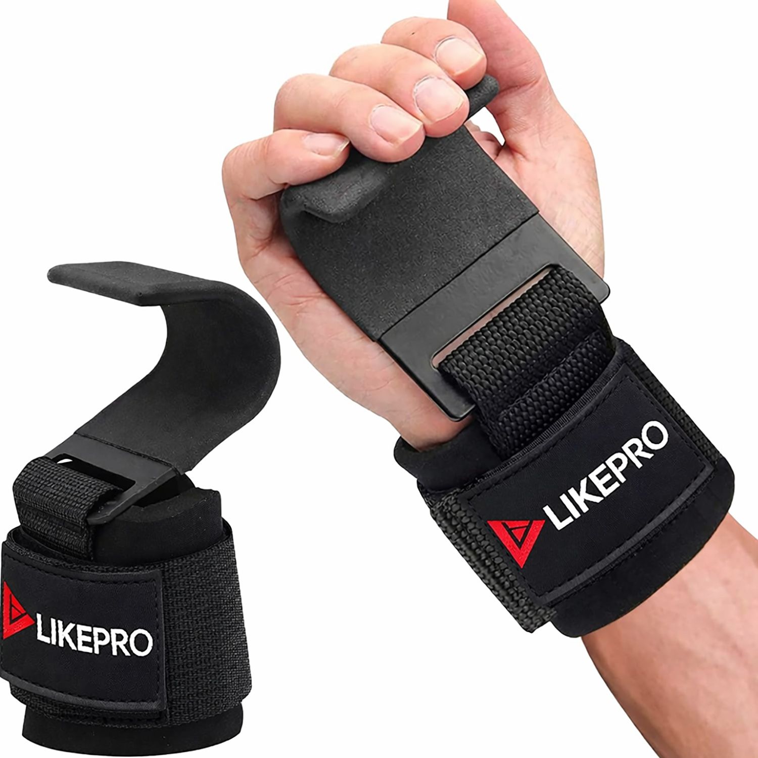 likepro Heavy Duty Lifting Hooks Gym Wrist Support Straps for Powerlifting Wrist Support-picture-11