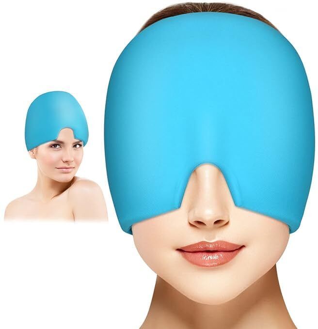 Migraine Relief Cap, Cold Therapy Headache Relief Hat/Ice Head Wrap Ice Pack Head Support-image-15