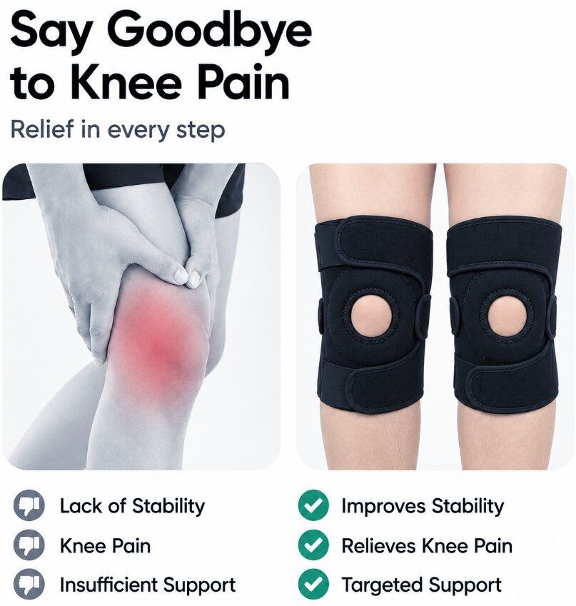 1 Pair Neoprene Adjustable Knee Cap for Unisex Training Black Calf Support-image-6