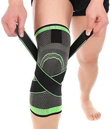 Professional Nylon & Spandex Sports Knee Brace with Cross Straps Support Knee Support-image-6