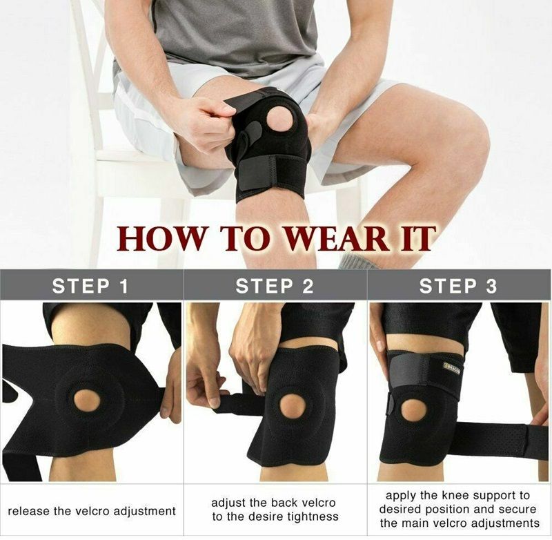 Adjustable Knee Support Brace Pair – Sports Compression Knee Guard for Gym Knee Support-image-39