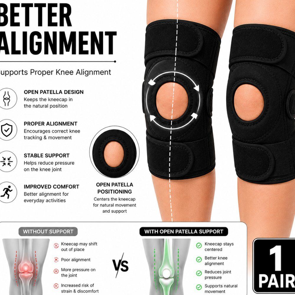 1 Pair Neoprene Flexible Knee Cap for All Ages Walking Compression Fit Calf Support-image-20