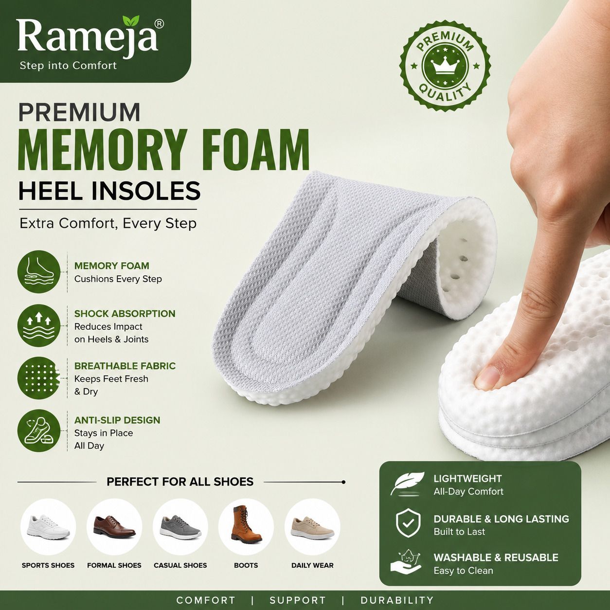 Memory Foam Shoe Insoles Unisex Comfortable Athletic Insoles for Men and Women Back / Lumbar Support-image-9