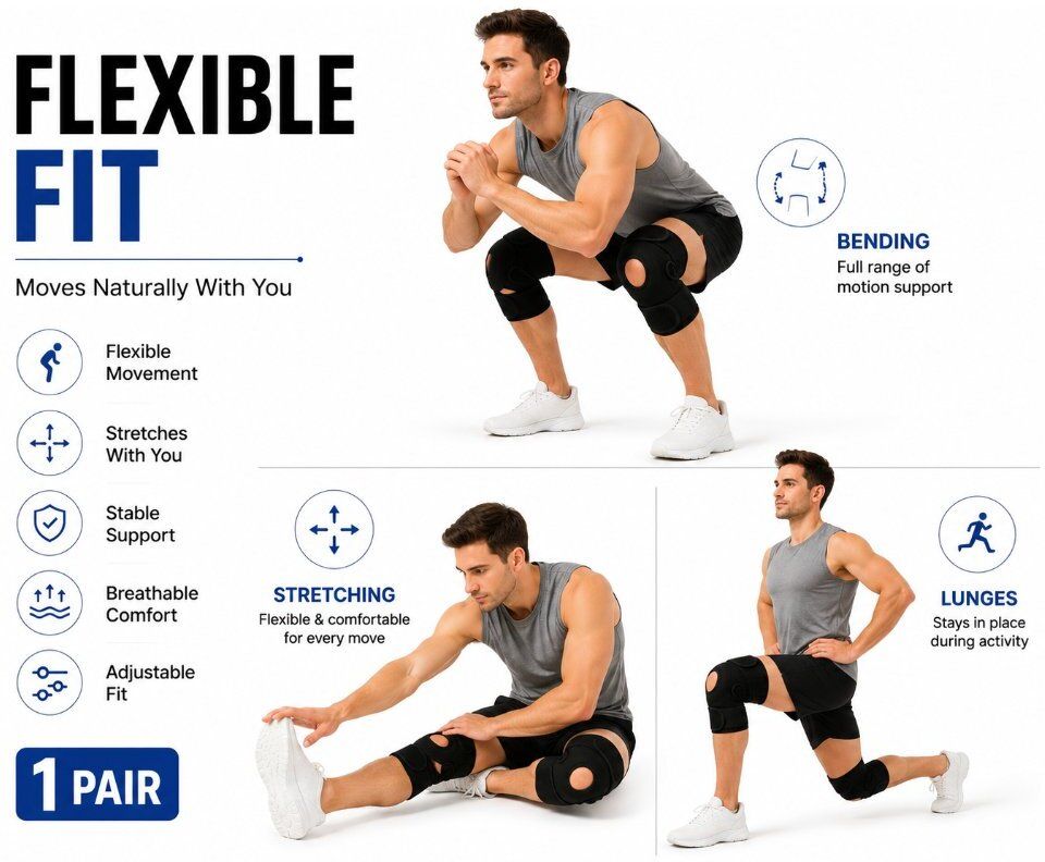 1 Pair Neoprene Breathable Knee Cap for All Ages Workout Black Calf Support-image-21