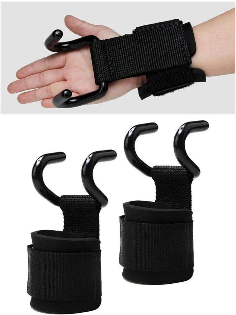 yorten Weight Lifting Hooks for Enhanced Grip Strength, Metal Dual Hook Deadlift Strap-picture-26