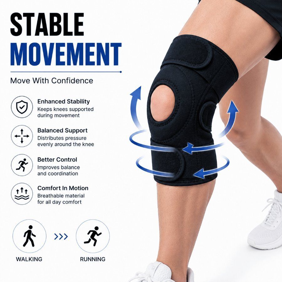 1 Pair Neoprene Flexible Knee Support for Adults Running Black Calf Support-image-2