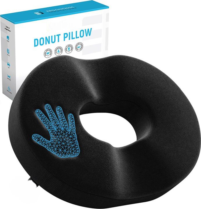 Donut Pillow for Tailbone Pain Relief and Hemorrhoids for Home & Office Chairs Back / Lumbar Support-image-26