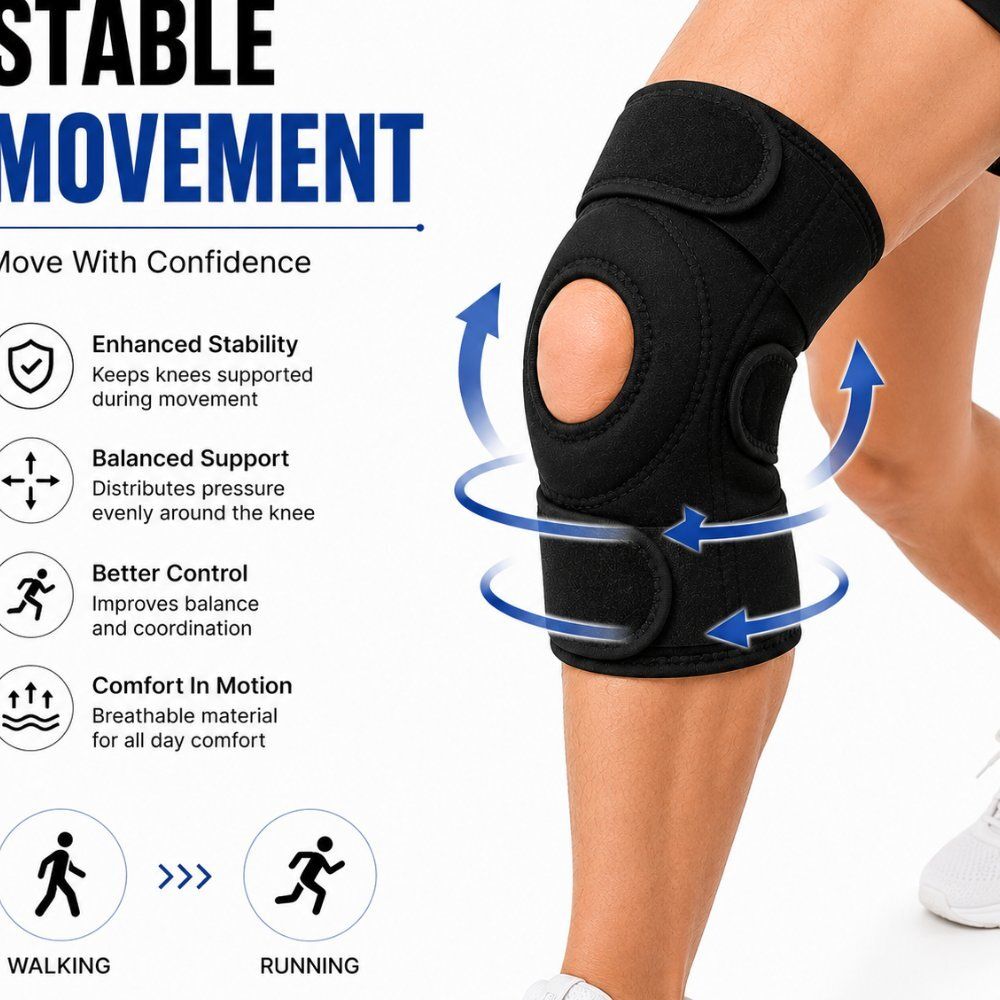 1 Pair Neoprene Flexible Patella Brace for Adults Gym Adjustable Strap Calf Support-image-36