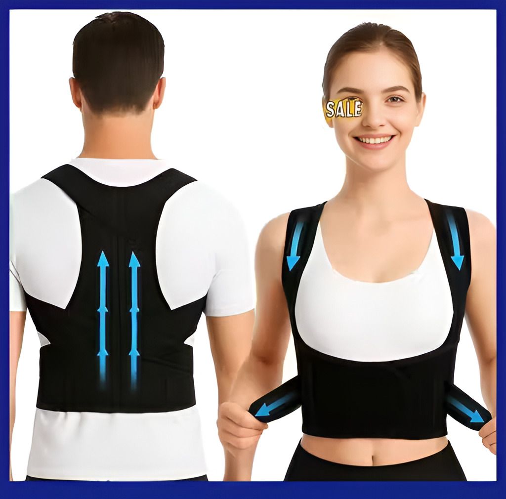 Lightweight, Breathable Shoulder Support, Adjustable|Free Size|Back Support Belt Posture Corrector-image-34