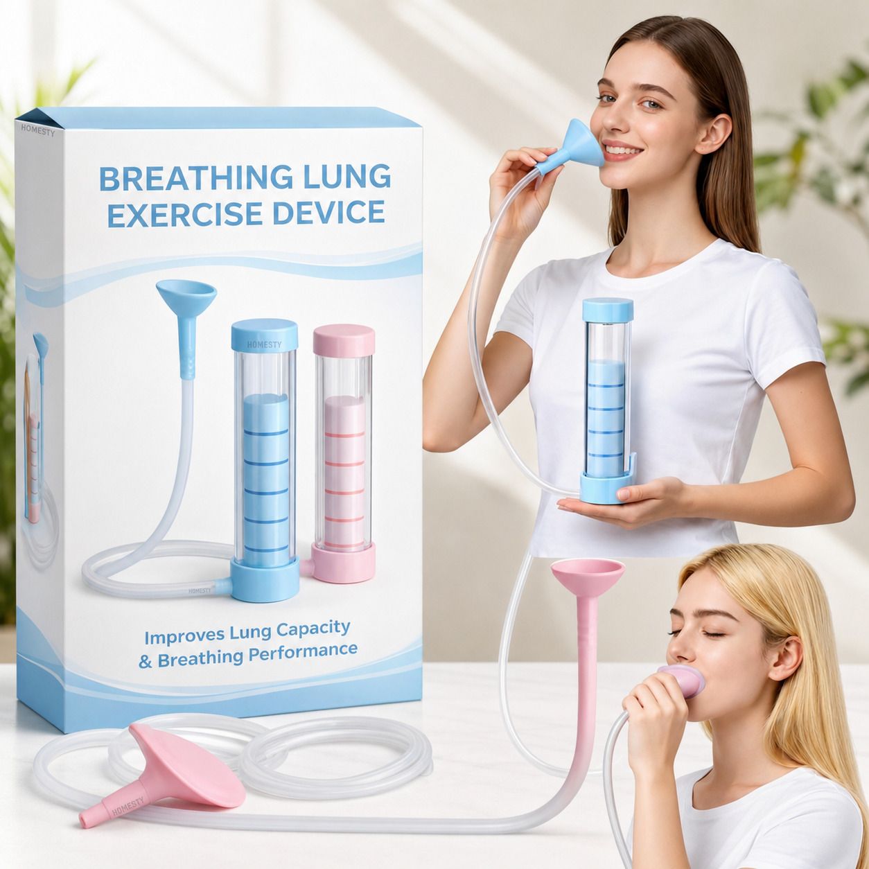 Portable Lung Exerciser Breathing Trainer for Deep Breathing & Lung Fitness Incentive Spirometer-image-9