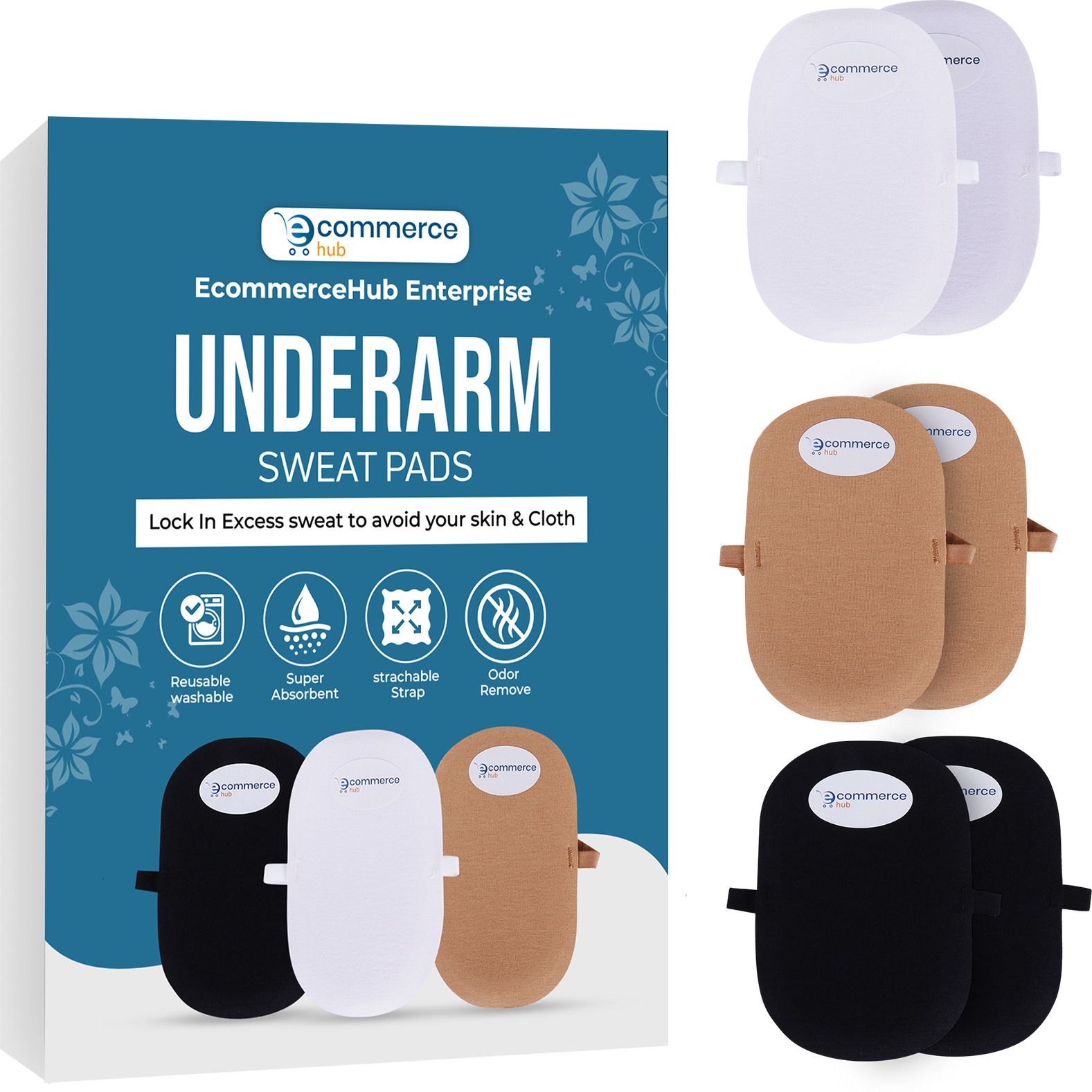 Reusable Washable Underarms Sweat Pads For Men & Women, Armpit Pads Sweat Pads