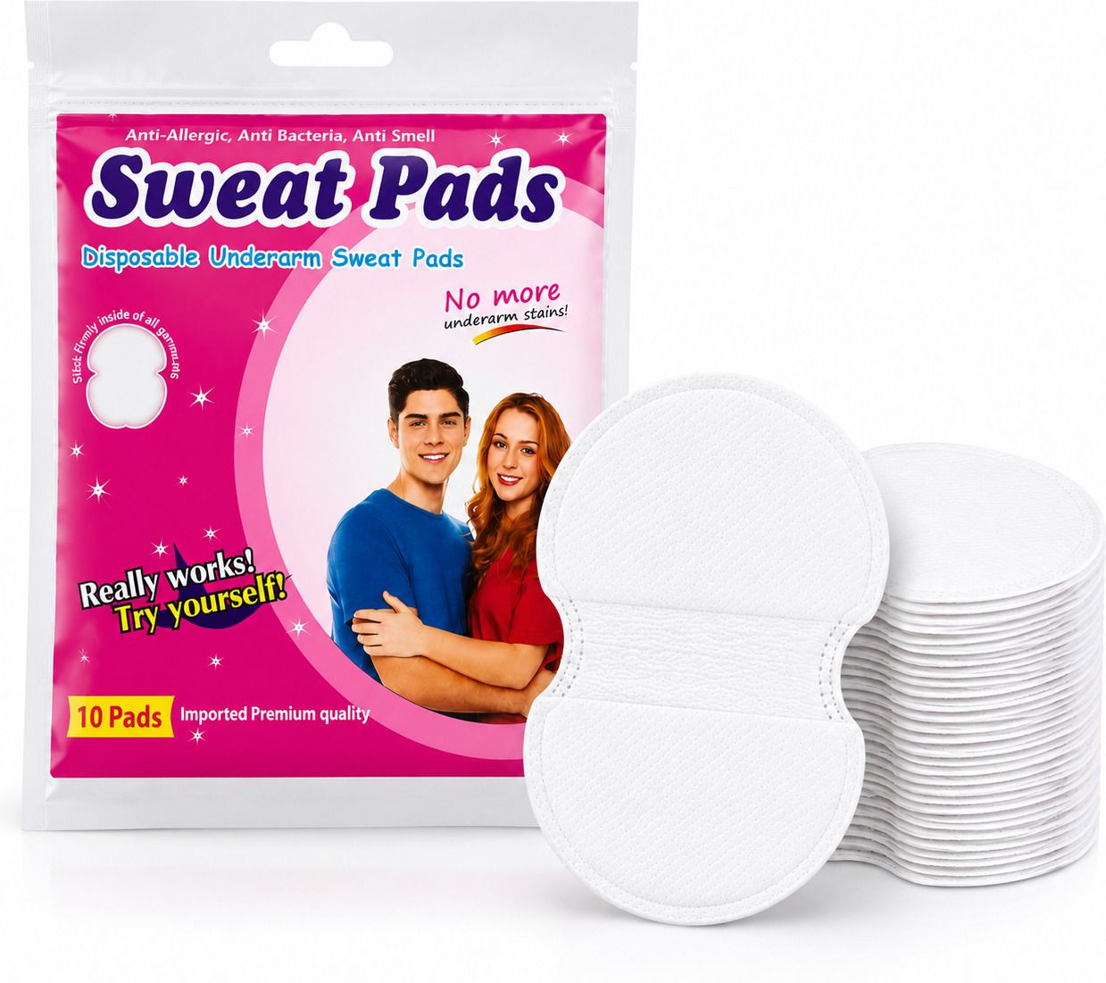 skin pharma Disposable Underarm Sweat Pads For Women & Men | Odor Control Sweat Pads Sweat Pads-picture-14