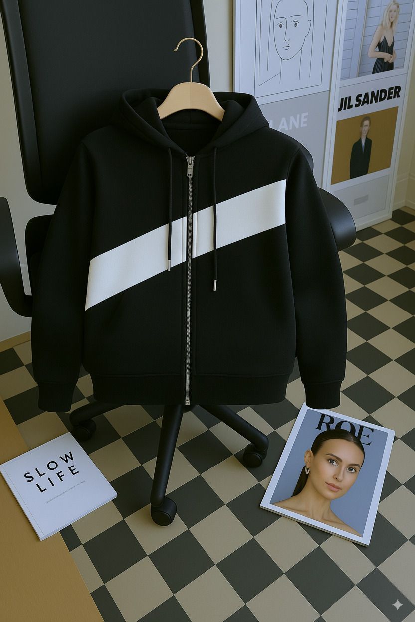 try this Men Colorblock Hooded Neck Black Sweater-picture-23