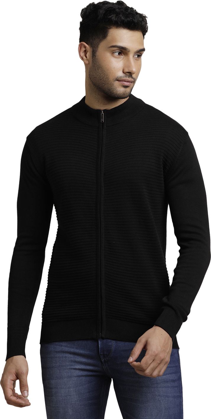 turtle Men Striped High Neck Black Sweater-picture-16