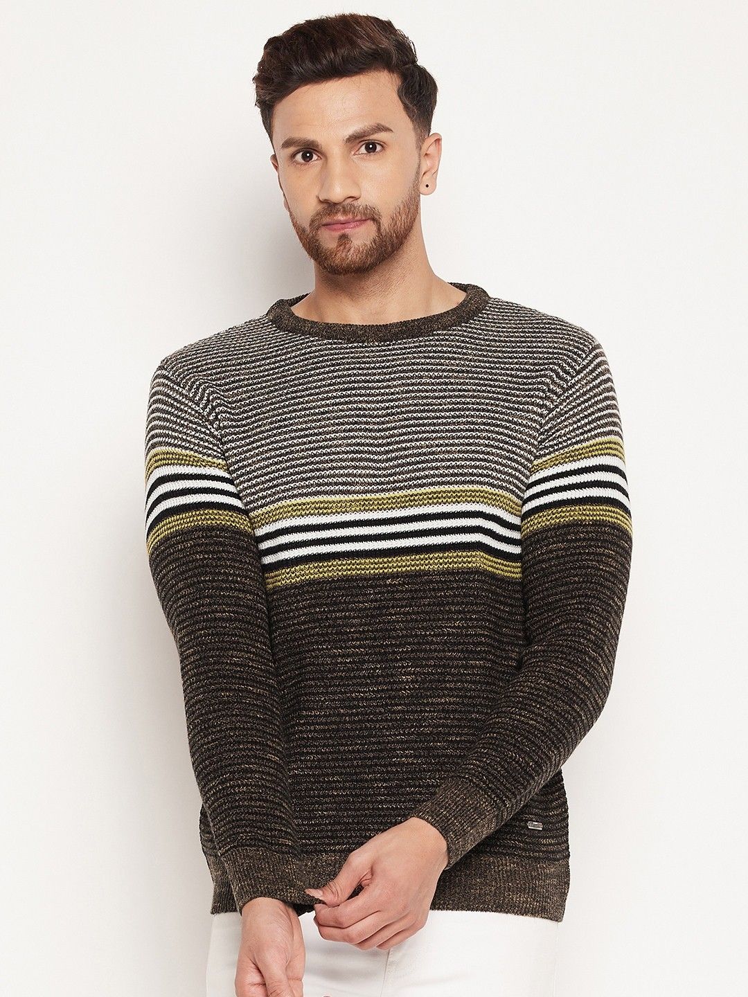 duke Men Argyle V Neck Blue Sweater-picture-24
