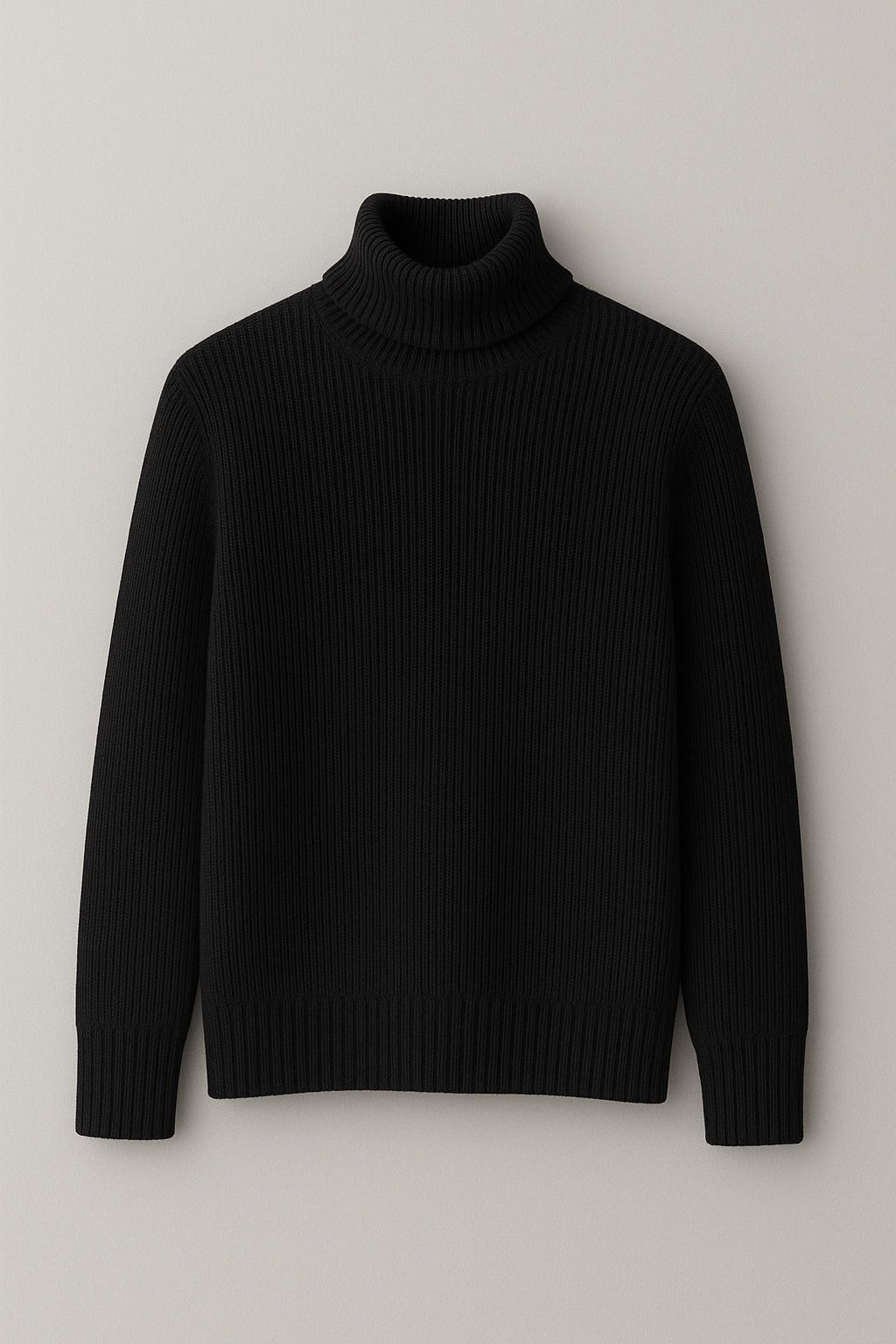 Men Solid Turtle Neck Black Sweater-image-20