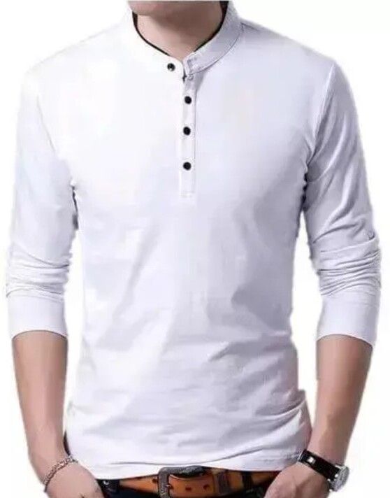 Men Solid High Neck White Sweater-image-27