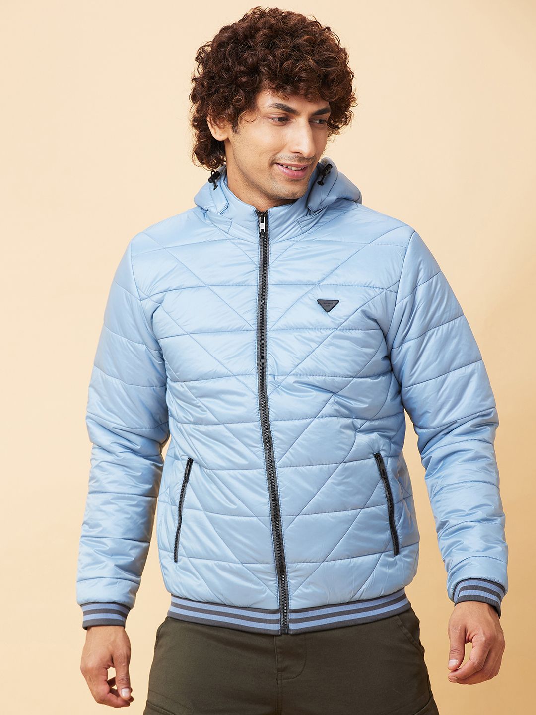 being human Men Solid Hooded Neck Blue Sweater-picture-31