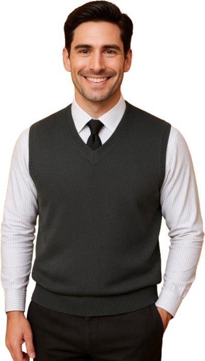 urban rock Men Solid V Neck Grey Sweater-picture-13
