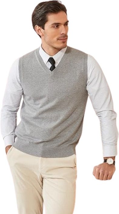metronaut Men Solid V Neck Grey Sweater-picture-20