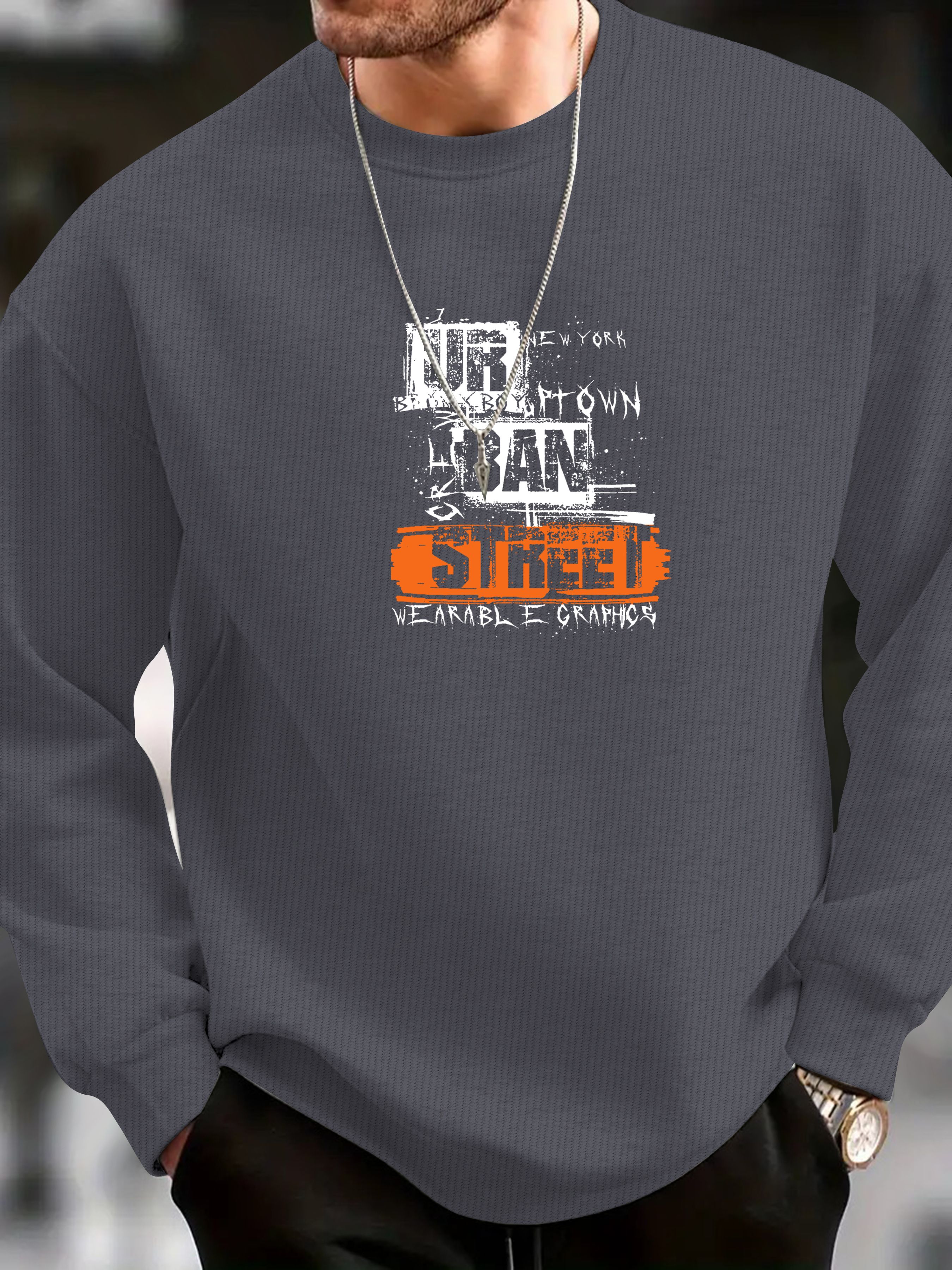kajaru Men Printed Round Neck Grey Sweater-picture-23