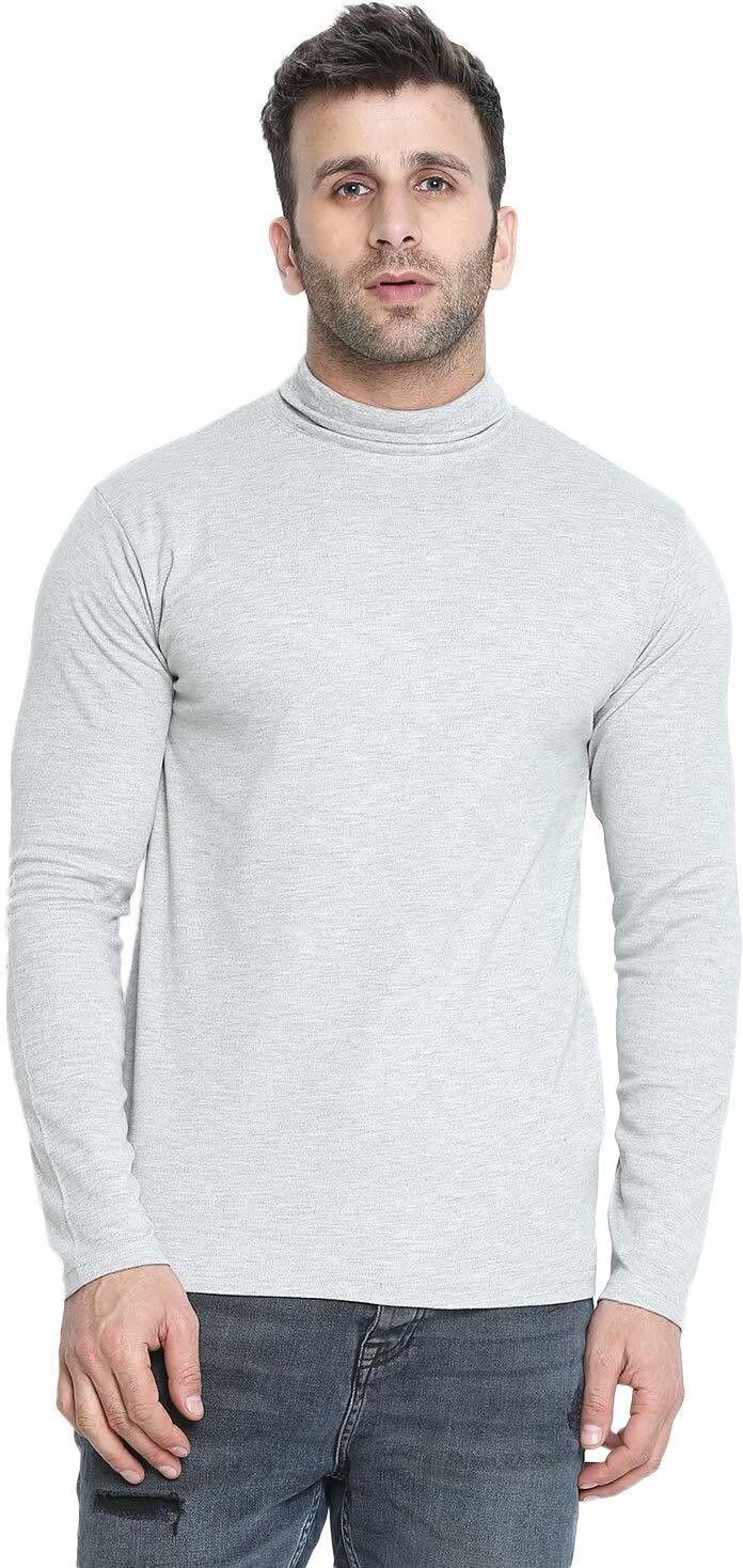 Men Solid High Neck White Sweater-image-35