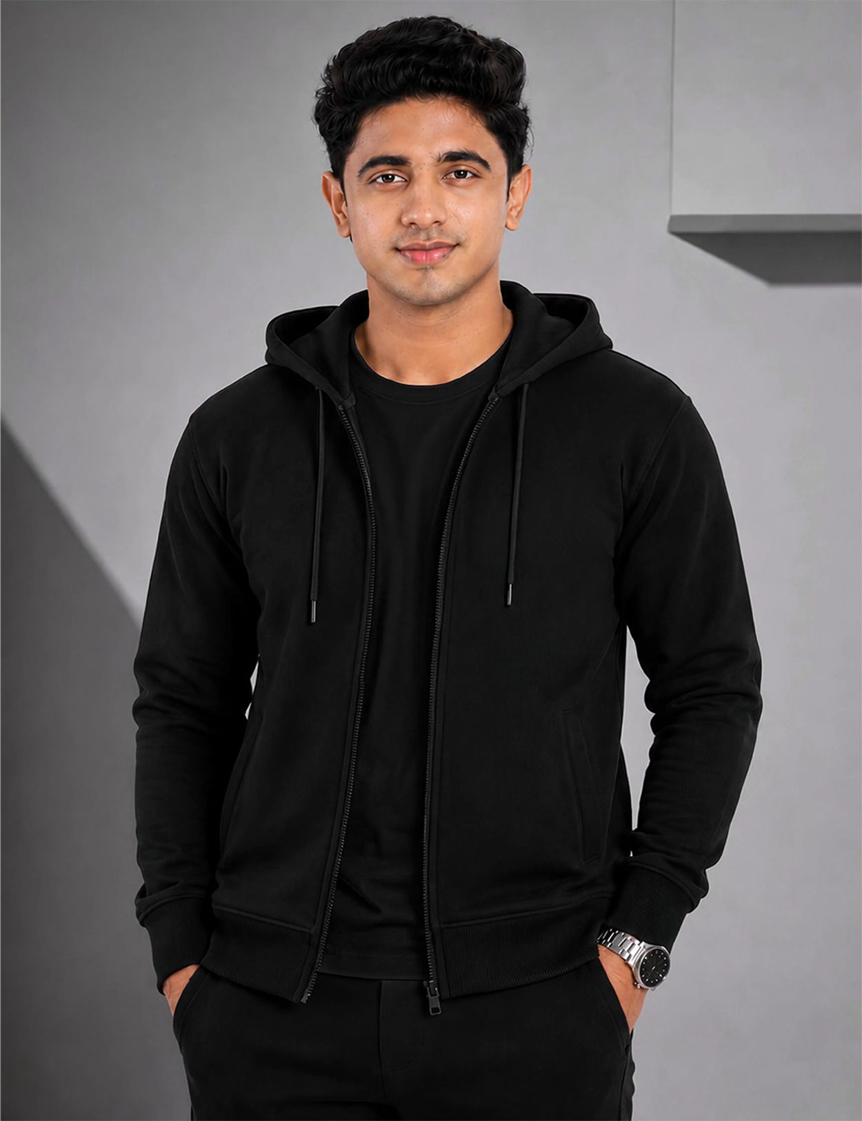 common collective Men Full Sleeve Solid Hooded Sweatshirt-picture-17