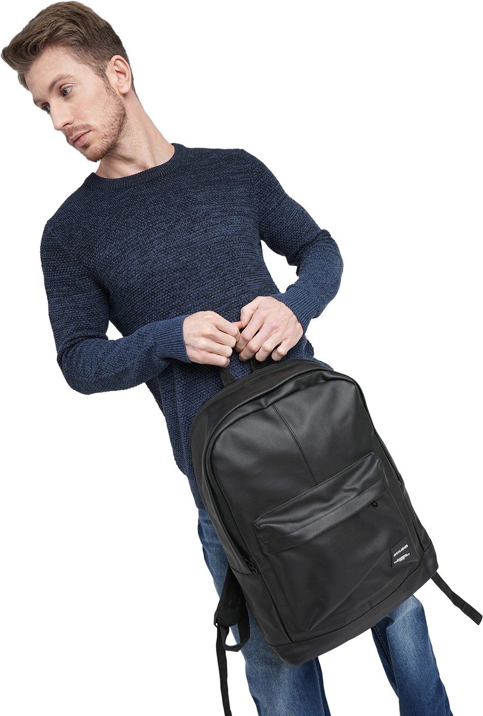 jack & jones Men Solid Round Neck Blue Sweater-picture-14