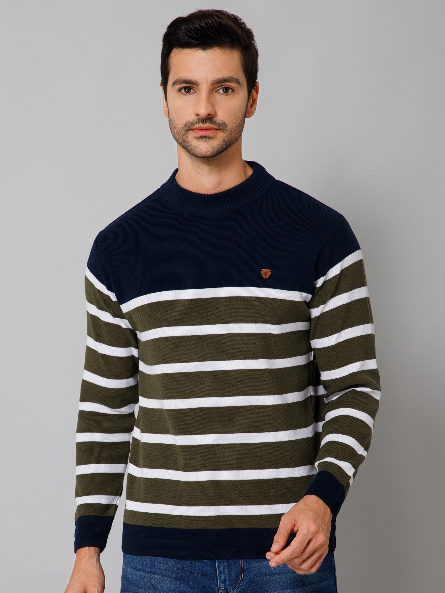 Men Woven Round Neck Multicolor Sweater-image-36