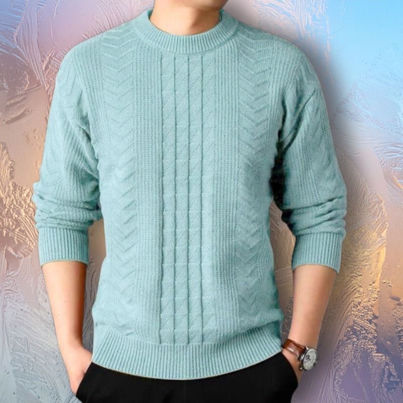 kavya creations Men Embellished Round Neck Light Blue Sweater-picture-18